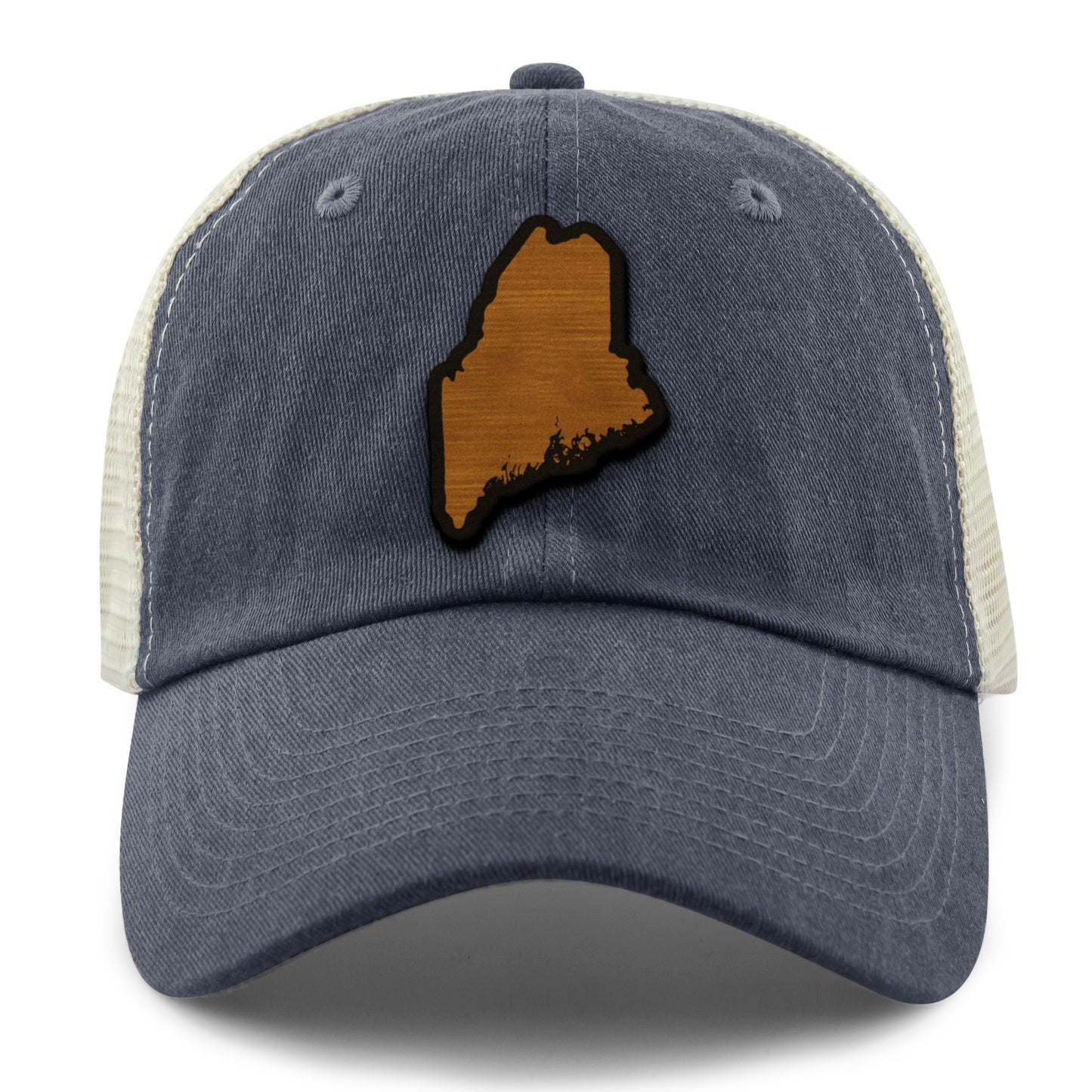 Maine State Wood Grain Patch Relaxed Trucker