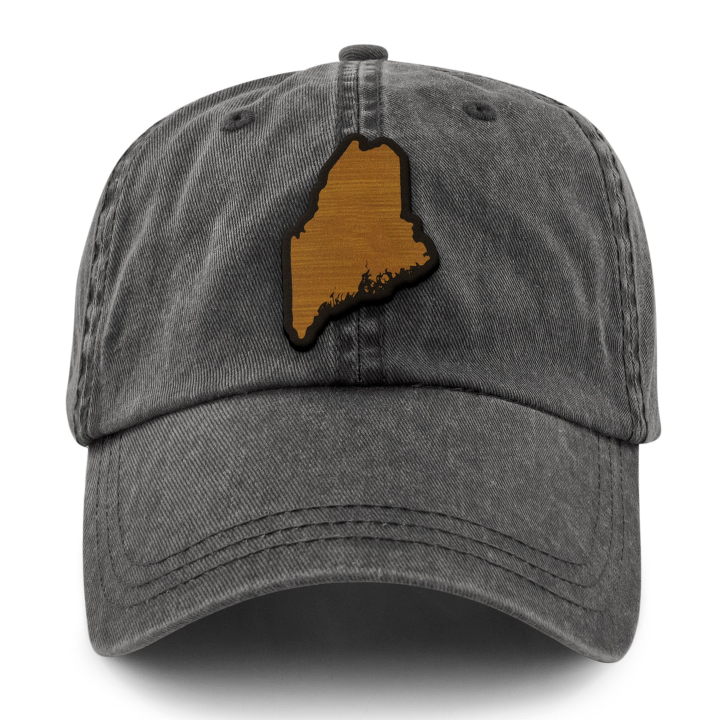 Maine State Wood Grain Washed Dad Hat