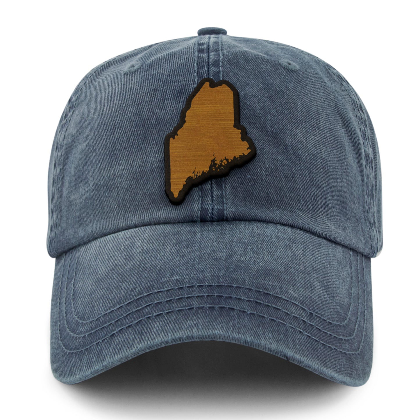 Maine State Wood Grain Washed Dad Hat