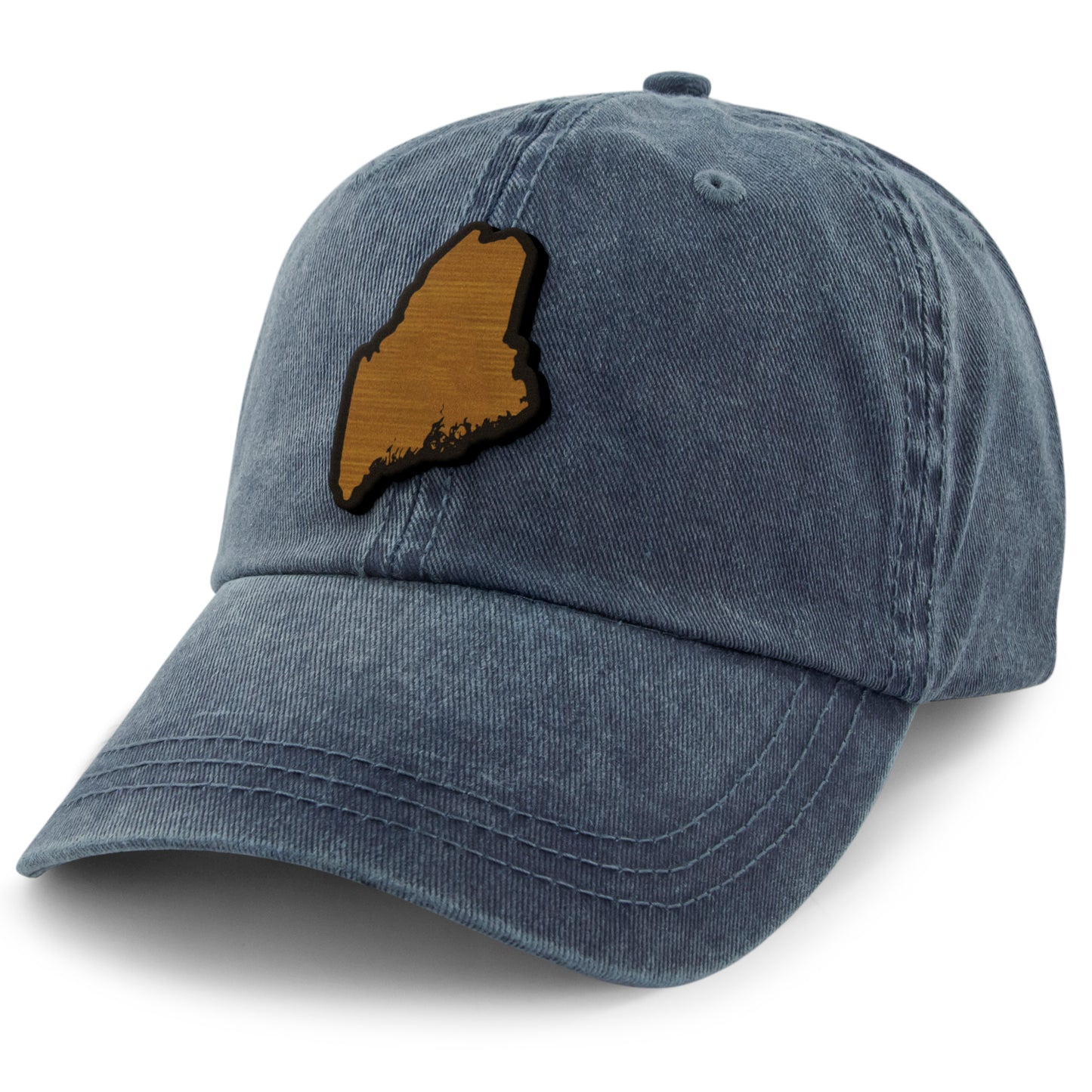 Maine State Wood Grain Washed Dad Hat