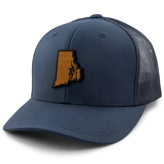 Rhode Island State Wood Grain Patch Classic Snapback Trucker