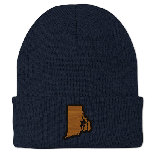 Rhode Island State Wood Grain Patch Cuff Knit