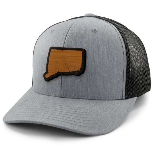 Connecticut State Wood Grain Patch Classic Snapback Trucker