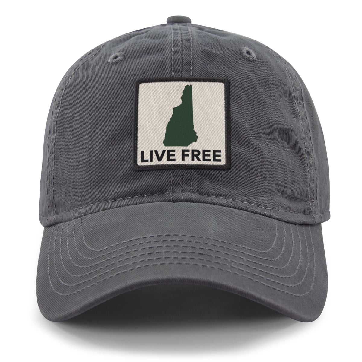 Live Free New Hampshire Printed Patch Dad Hat