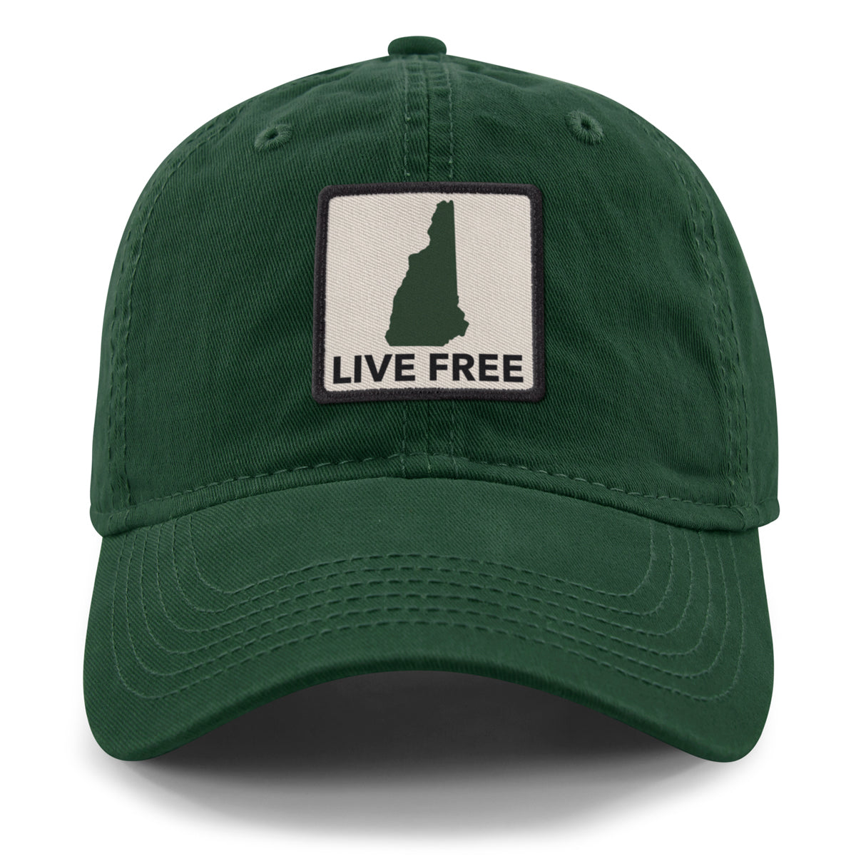 Live Free New Hampshire Printed Patch Dad Hat