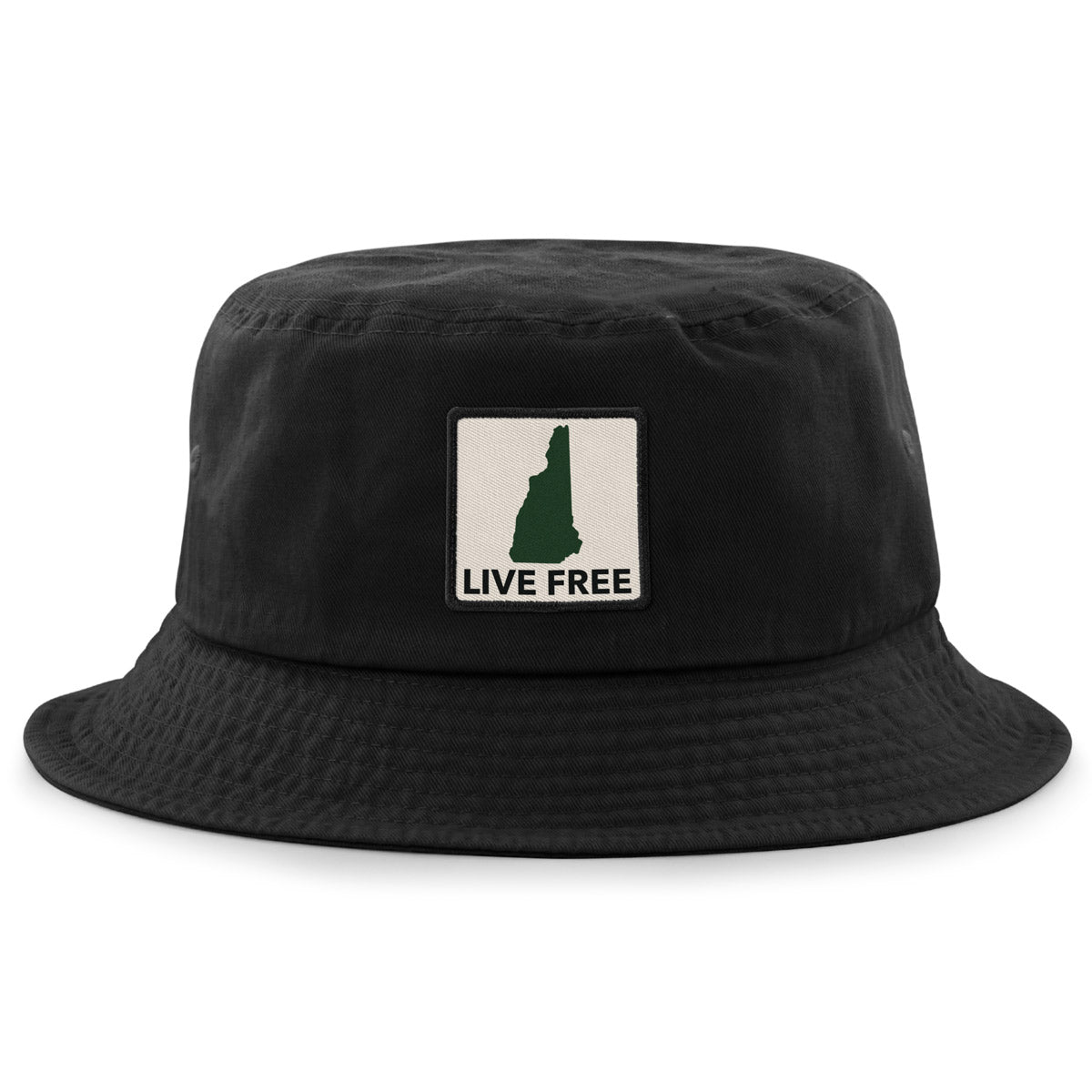 Live Free New Hampshire Printed Patch Bucket Hat