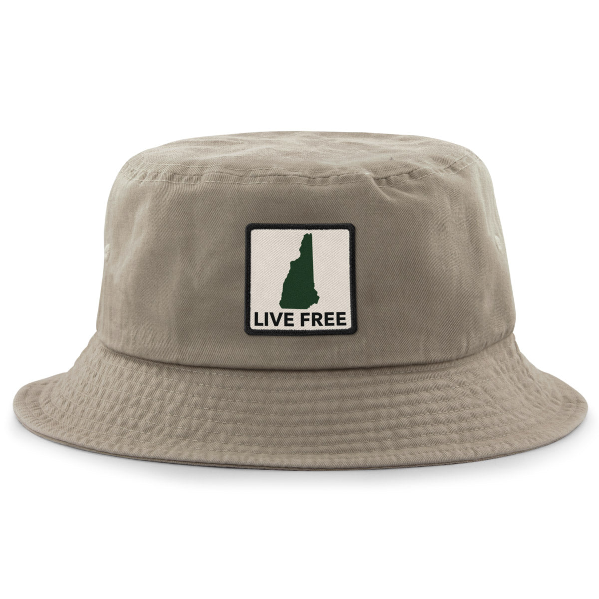 Live Free New Hampshire Printed Patch Bucket Hat