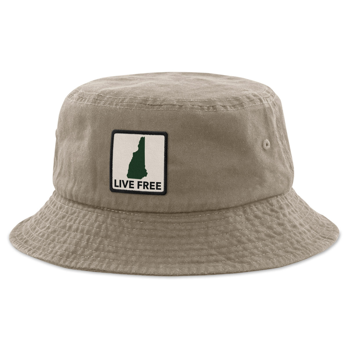 Live Free New Hampshire Printed Patch Bucket Hat