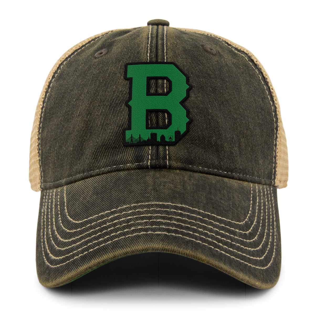 Boston B Green Skyline Dirty Water Trucker