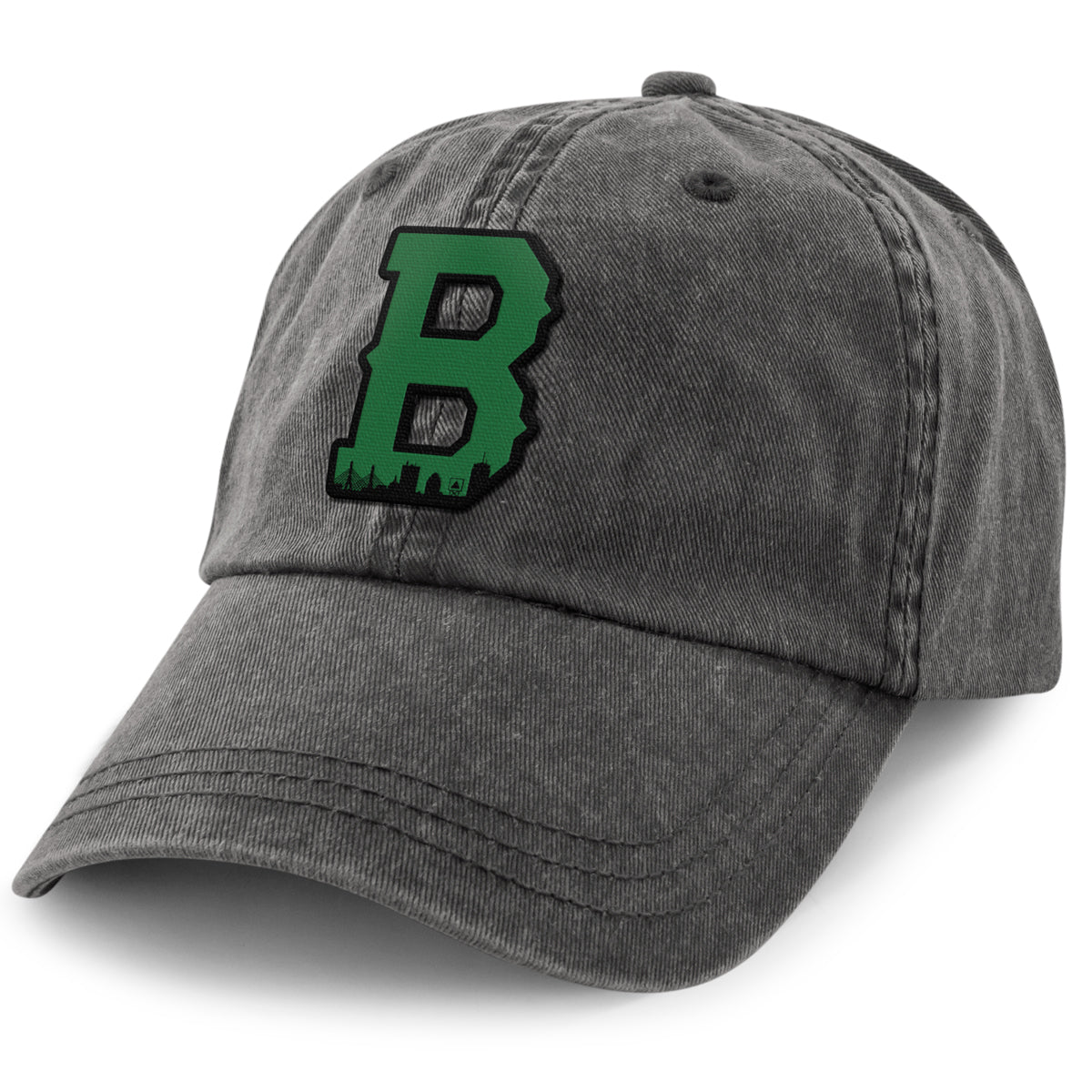 Boston B Green Skyline Washed Dad Hat