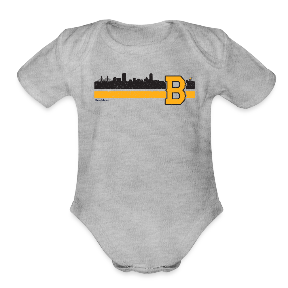 Boston B Black & Gold Sideline Infant One Piece - heather grey