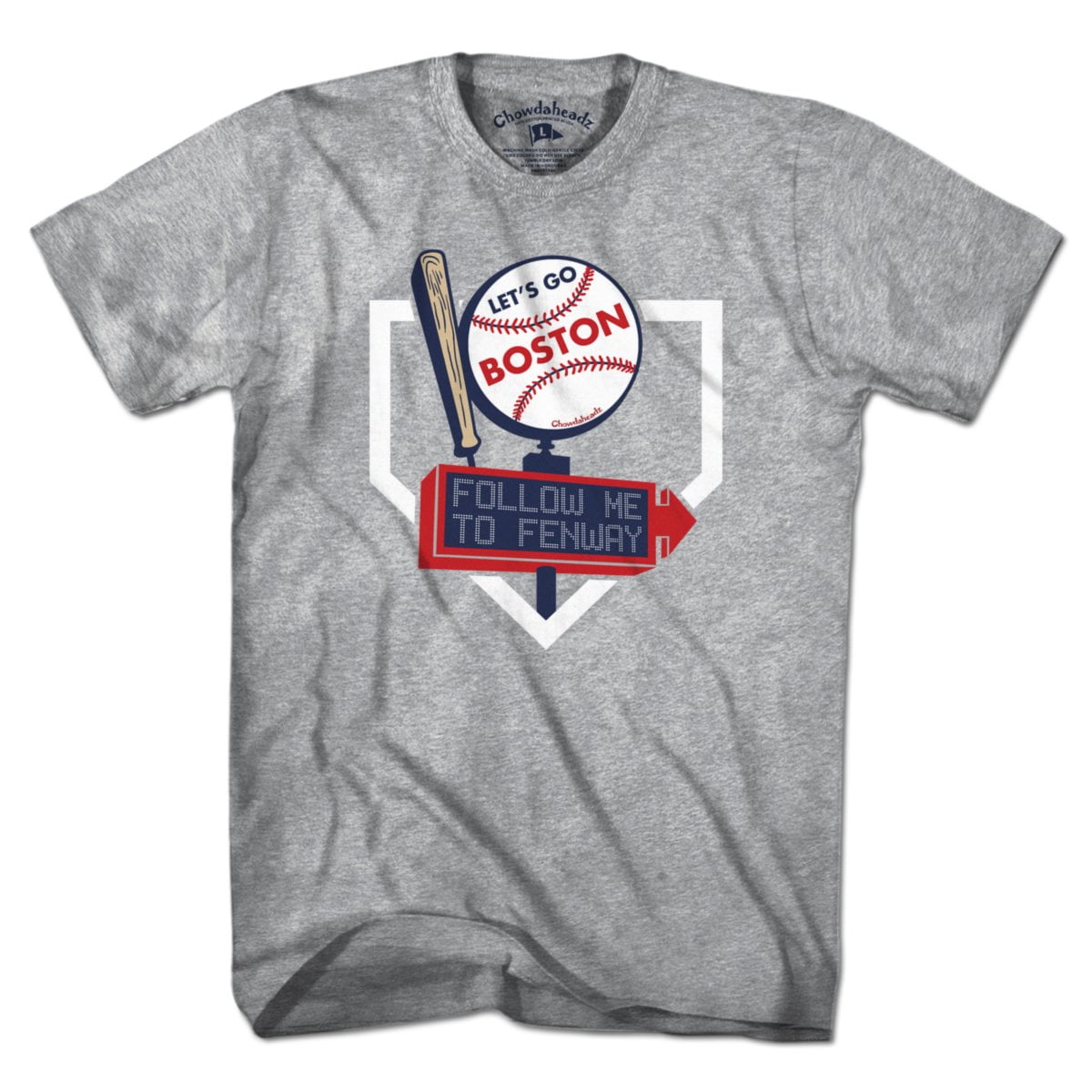 Let's Go Boston Bat & Baseball Sign T-Shirt – Chowdaheadz