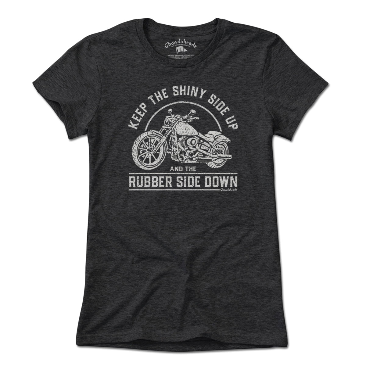 Shiny Side Up Motorcycle T-Shirt - Chowdaheadz