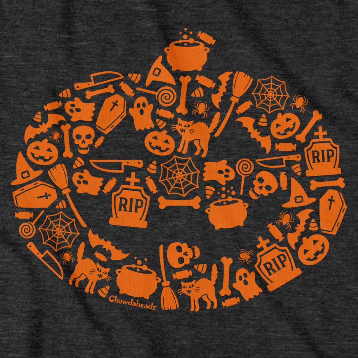 Halloween Icons Pumpkin T-Shirt - Chowdaheadz