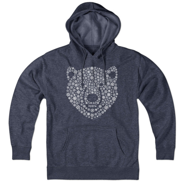 Snowflake Polar Bear Face Hoodie Chowdaheadz