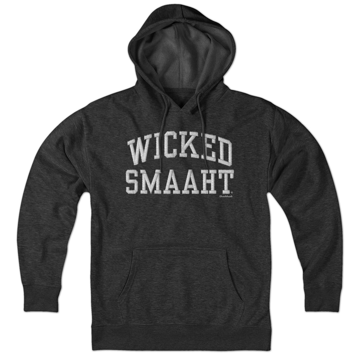 Wicked Smaaht Faux Embroidery Hoodie - Chowdaheadz