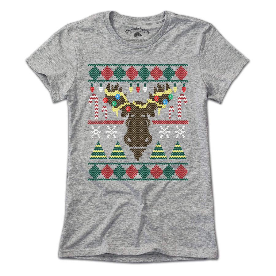 Merry Christmoose Ugly Holiday Sweater T-Shirt – Chowdaheadz