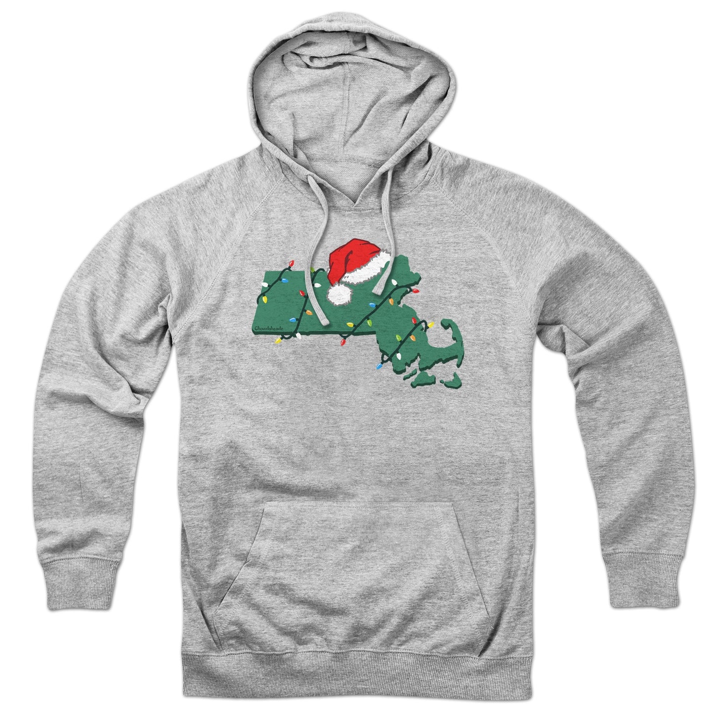 Santa Hat Massachusetts Hoodie - Chowdaheadz