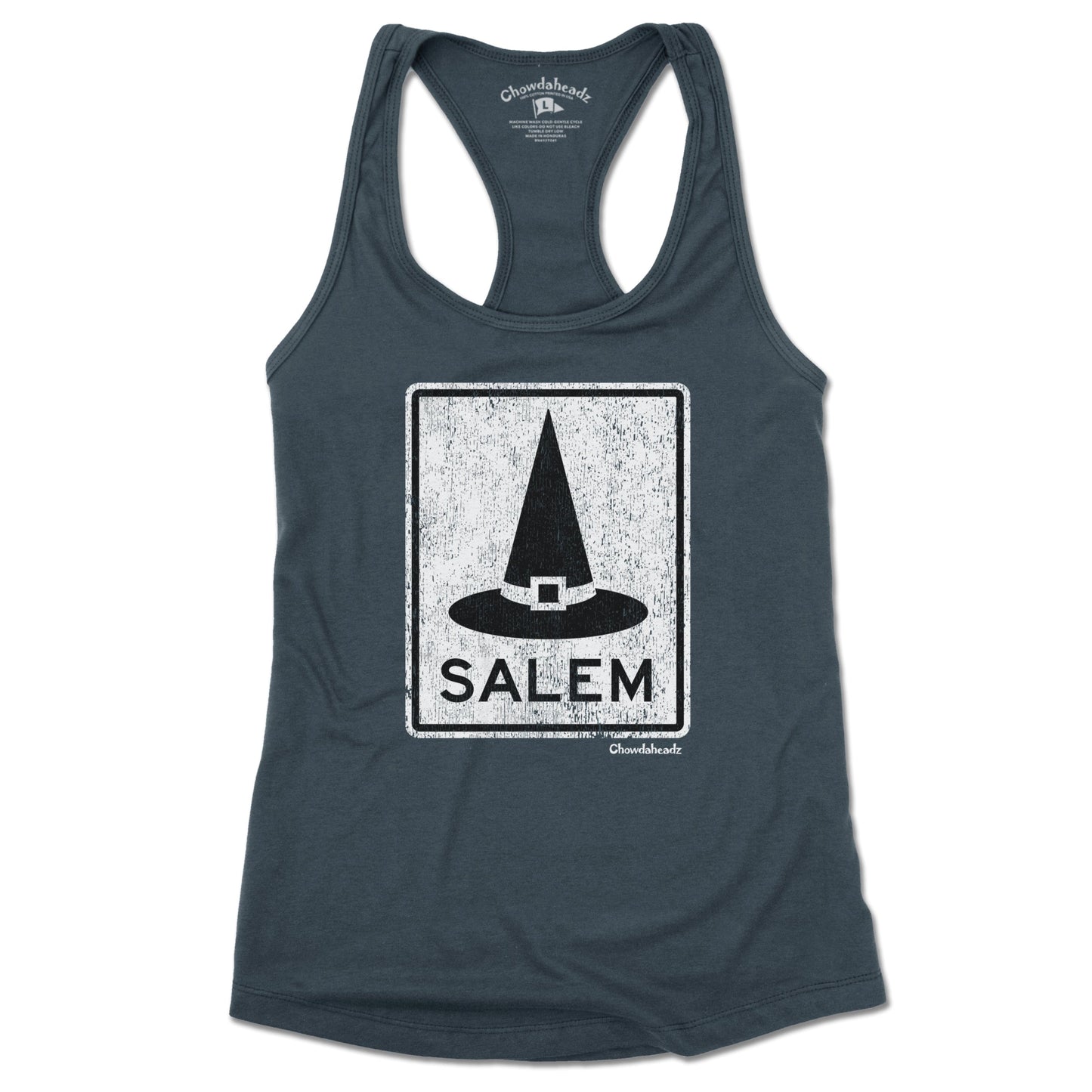 Salem MA Witch Hat Ladies Tank Top - Chowdaheadz