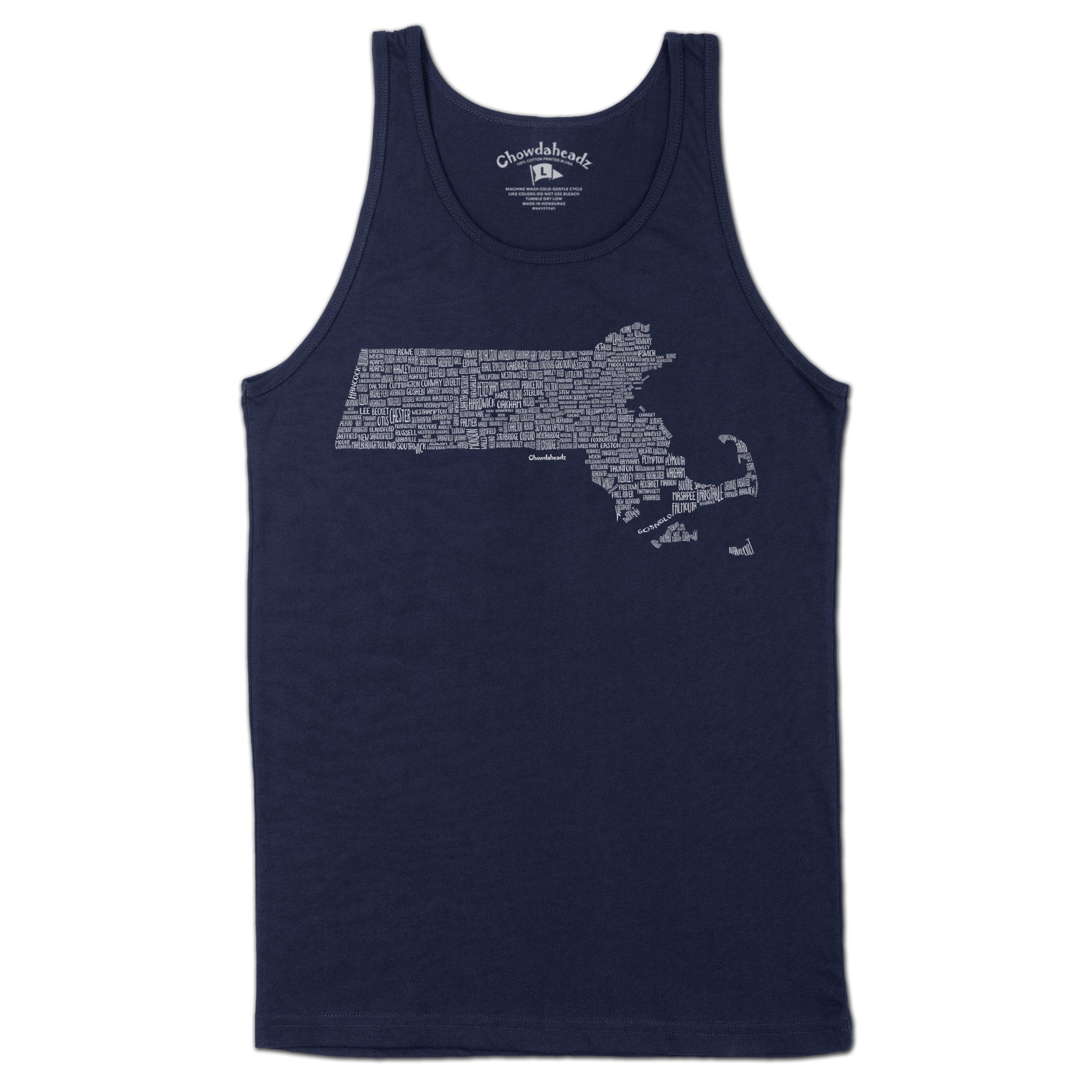 Massachusetts Cities & Towns Men's Tank Top - Chowdaheadz