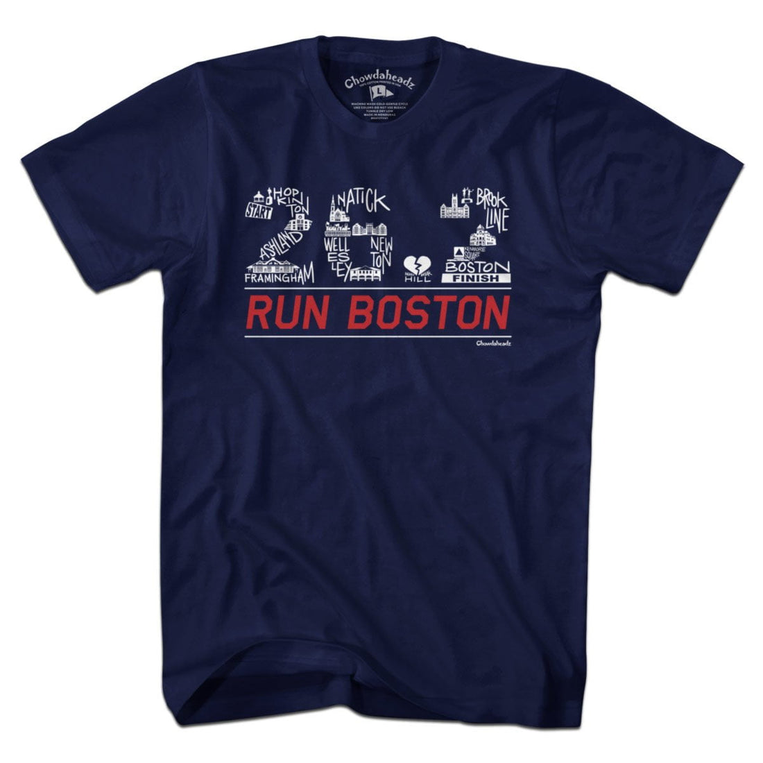 26.2 Run Boston Race Icons T-Shirt Long Sleeve / Navy / XL