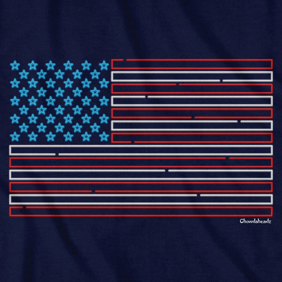 USA Flag Neon Sign T-Shirt – Chowdaheadz