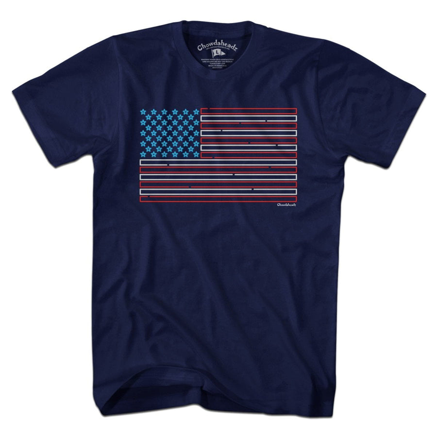 USA Flag Neon Sign T-Shirt – Chowdaheadz